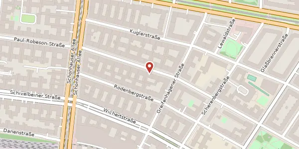 Karte der Umgebung von Erich-Weinert-Straße 22, 10439 Berlin