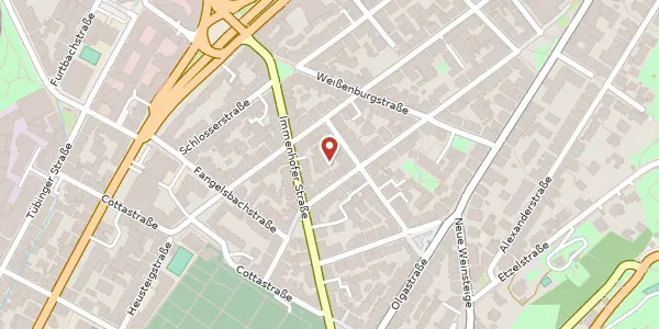 Karte der Umgebung von Mozartstraße 44/1, 70180 Stuttgart