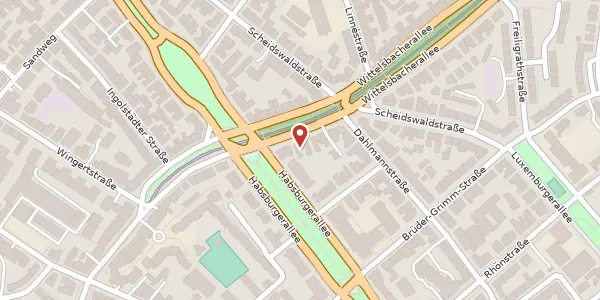 Karte der Umgebung von Wittelsbacherallee 56, 60385 Frankfurt