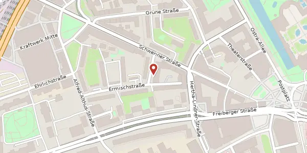 Karte der Umgebung von Ermischstraße 2b, 01067 Dresden