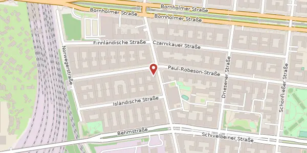 Karte der Umgebung von Malmöer Straße 21, 10439 Berlin