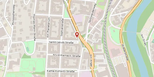 Karte der Umgebung von Sankt-Jakob-Straße 1, 07743 Jena