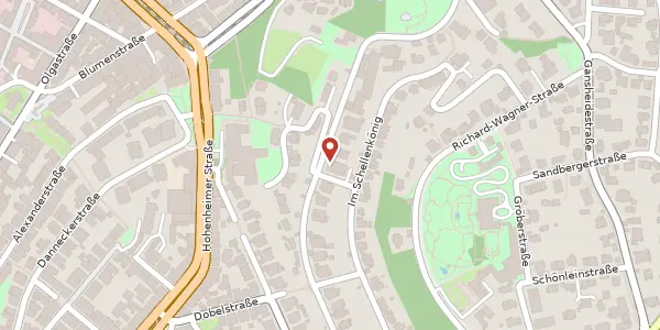 Karte der Umgebung von Stafflenbergstraße 38, 70184 Stuttgart