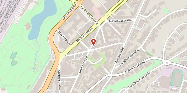 Karte der Umgebung von Urbanstraße 126, 70190 Stuttgart