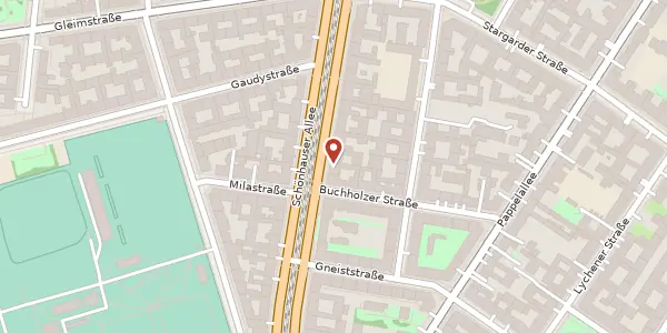 Karte der Umgebung von Schönhauser Allee 61, 10437 Berlin