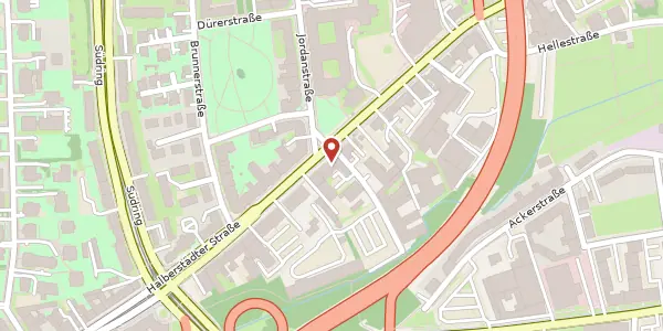 Karte der Umgebung von Halberstädter Str. 47, 39112 Magdeburg