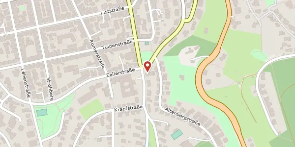 Karte der Umgebung von Zellerstraße 19, 70180 Stuttgart