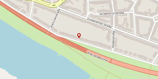 Karte der Umgebung von Rheinallee 124a, 40545 Düsseldorf