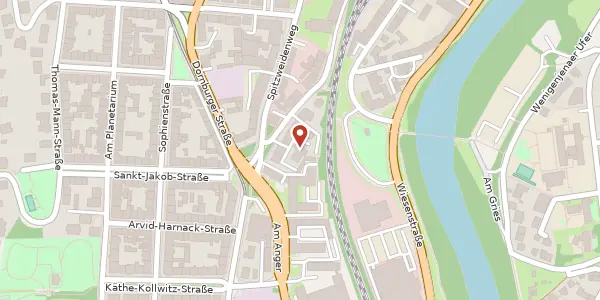 Karte der Umgebung von Saalbahnhofstraße 25c, 07743 Jena