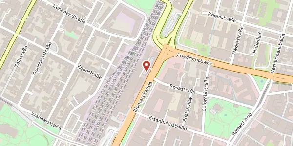 Karte der Umgebung von Bismarckallee 15, 79098 Freiburg im Breisgau