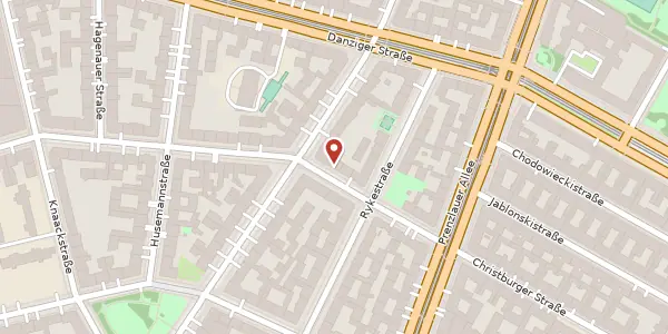 Karte der Umgebung von Sredzkistraße 55, 10405 Berlin