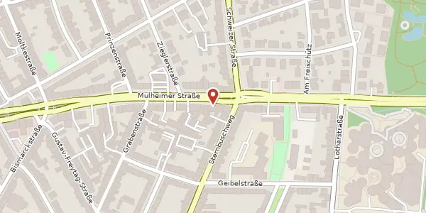 Karte der Umgebung von Mülheimer Str. 176, 47057 Duisburg
