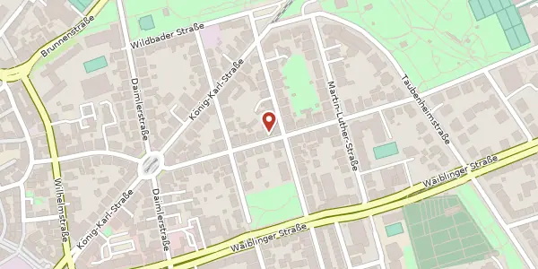 Karte der Umgebung von Wiesbadener Straße 21, 70372 Stuttgart