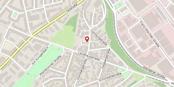 Karte der Umgebung von Hornbergstraße 62, 70188 Stuttgart