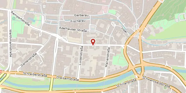 Karte der Umgebung von Wallstraße 6, 79098 Freiburg im Breisgau