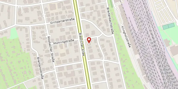 Karte der Umgebung von Biebricher Allee 26, 65187 Wiesbaden