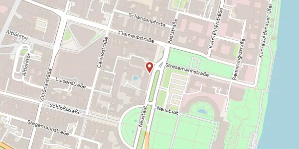Karte der Umgebung von Deinhardplatz 5, 56068 Koblenz