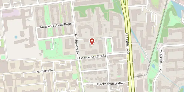 Karte der Umgebung von Isoldenstr. 36, 80804 München