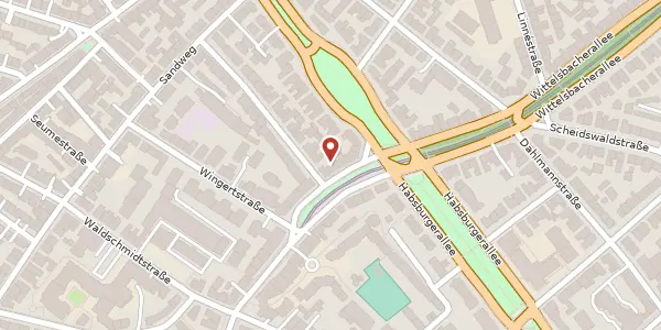 Karte der Umgebung von Wittelsbacherallee 45, 60316 Frankfurt