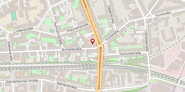 Karte der Umgebung von Birkenstr. 130, 40233 Düsseldorf