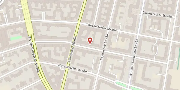 Karte der Umgebung von Zähringerstraße 13, 10707 Berlin
