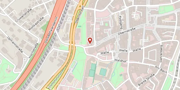 Karte der Umgebung von Obernstr. 44, 33602 Bielefeld