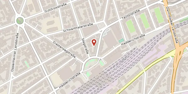Karte der Umgebung von Brückenstr. 92, 60594 Frankfurt