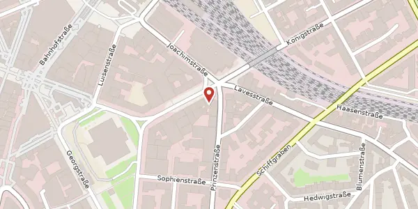 Karte der Umgebung von Prinzenstraße 1, 30159 Hannover
