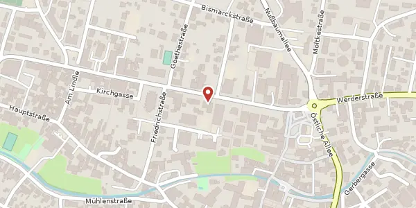 Karte der Umgebung von Werderstraße 40, 79379 Müllheim im Markgräflerland