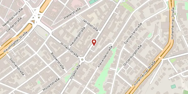 Karte der Umgebung von Olgastrasse 77, 70182 Stuttgart