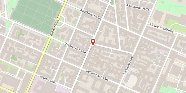 Karte der Umgebung von Barer Str. 74, 80799 München