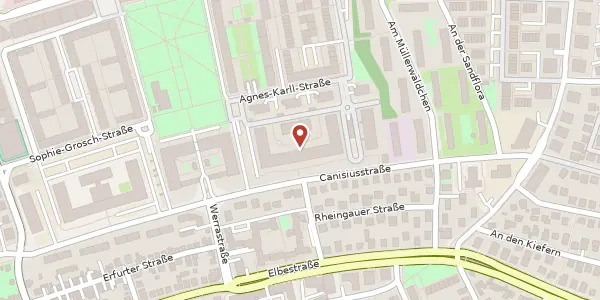 Karte der Umgebung von Agnes-Karll-Str. 7 a, 55122 Mainz