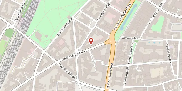 Karte der Umgebung von Bismarckstr. 14-16, 50672 Köln