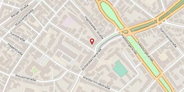 Karte der Umgebung von Wittelsbacherallee 35 A, 60316 Frankfurt