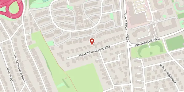 Karte der Umgebung von Neue Rheingaustraße 13, 55129 Mainz