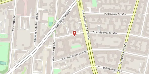 Karte der Umgebung von Parderborner Straße 9, 10709 Berlin