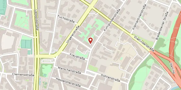 Karte der Umgebung von Kunigundenstr. 13, 80802 München