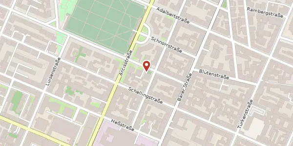 Karte der Umgebung von Zieblandstr. 7a, 80799 München