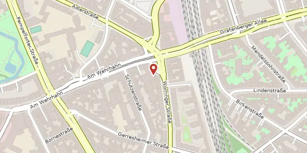 Karte der Umgebung von Worringer Straße 7, 40211 Düsseldorf