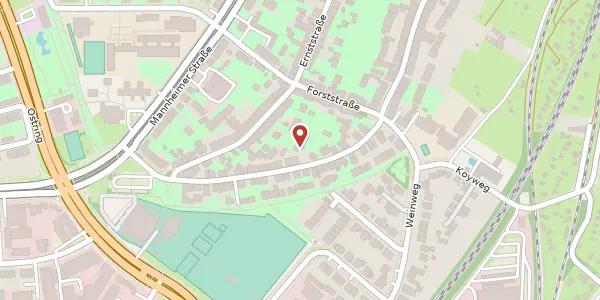 Karte der Umgebung von Rintheimer Hauptstraße 23 A, 76131 Karlsruhe