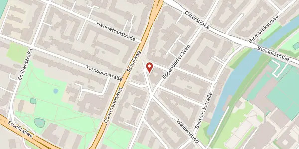 Karte der Umgebung von Henriettenweg 11, 20259 Hamburg