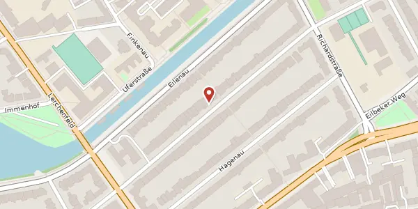 Karte der Umgebung von Blumenau 45, 22089 Hamburg