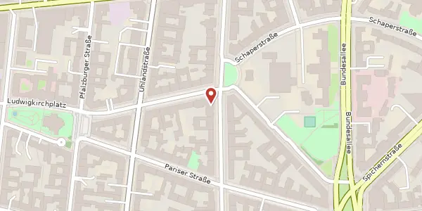 Karte der Umgebung von Fasanenstraße 41, 10719 Berlin