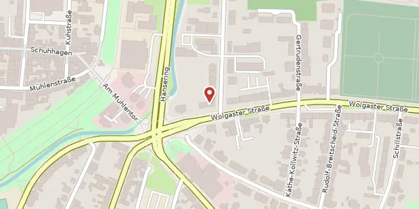 Karte der Umgebung von Wolgaster Straße 144, 17489 Greifswald