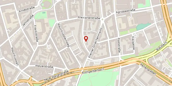 Karte der Umgebung von Thieboldsgasse 6, 50676 Köln