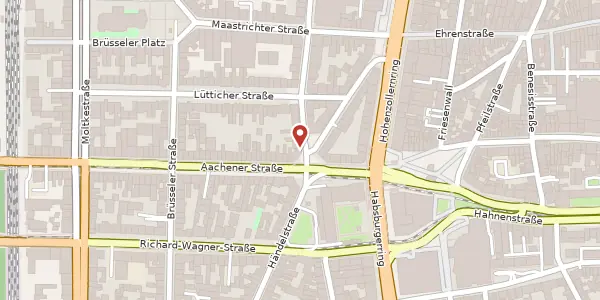 Karte der Umgebung von Brabanter Str. 1, 50674 Köln