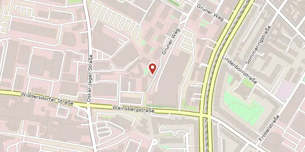 Karte der Umgebung von Grüner Weg 42, 50825 Köln