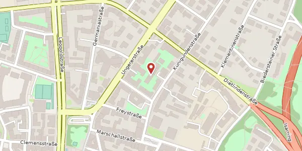 Karte der Umgebung von Kunigundenstr. 19, 80802 München