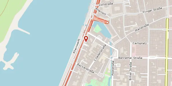 Karte der Umgebung von Rathausufer 16-17, 40213 Düsseldorf