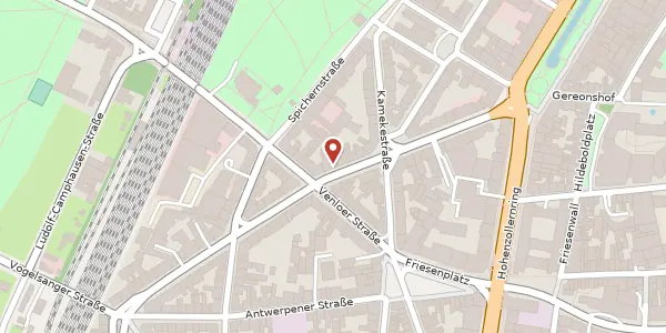 Karte der Umgebung von Bismarckstr. 34, 50672 Köln
